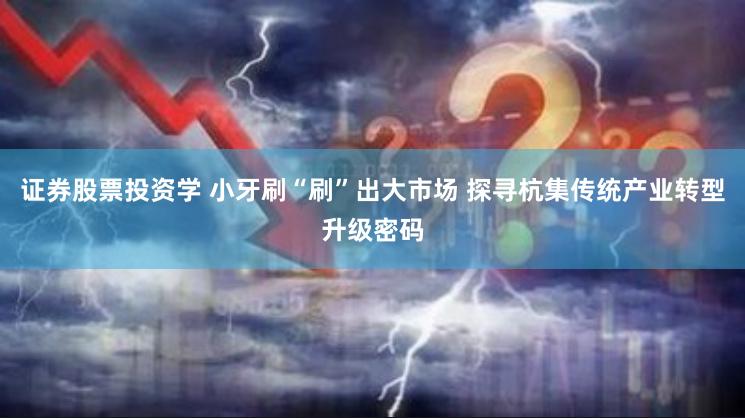 证券股票投资学 小牙刷“刷”出大市场 探寻杭集传统产业转型升级密码